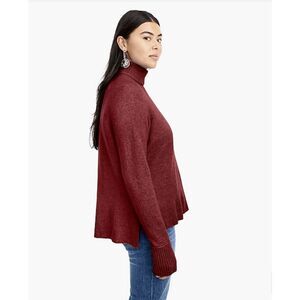 J. Crew Women's Red Burgundy Hi Low Turtleneck Sweater Size XS